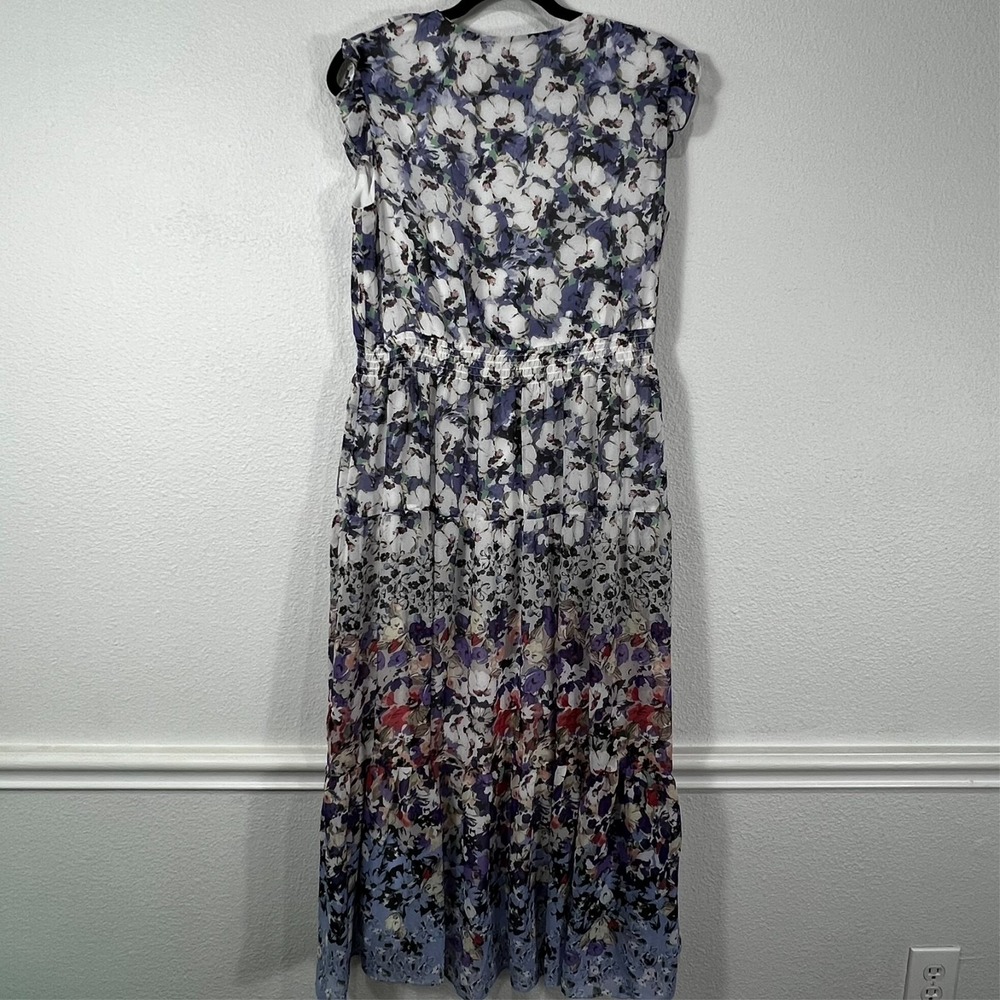Danny & Nicole Maxi Dress Floral Colorful Ruffle Sleeve‎ Flowy Garden Size 12 - Picture 3 of 15
